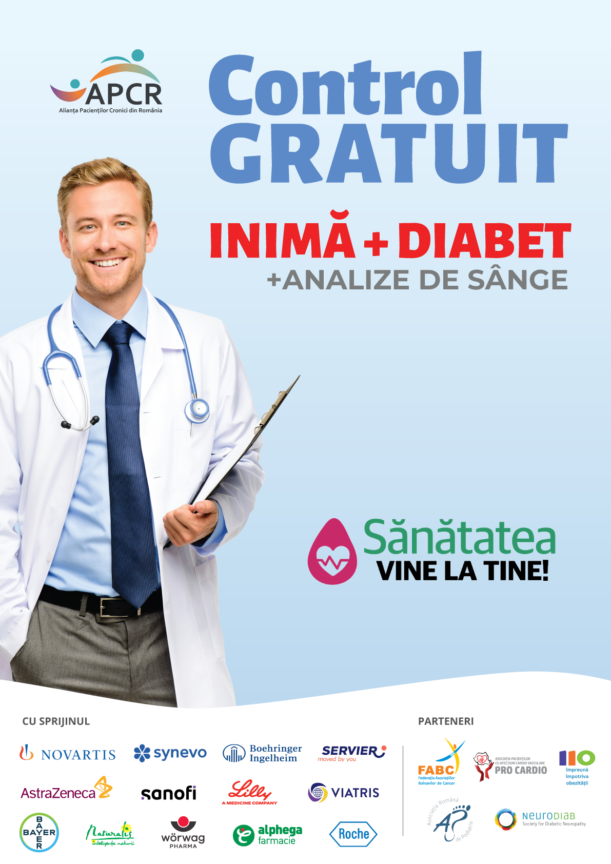 Teste gratuite pentru boli cardiovasculare, diabet și obezitate în șașe județe din România: „Sănătatea vine la tine” Teste gratuite pentru boli cardiovasculare, diabet și obezitate în șașe județe din România: „Sănătatea vine la tine”